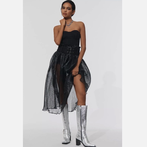 NWT ANTHROPOLGOIE PILCRO STRAPLESS BODYSUIT & SHEER SKIRT